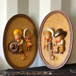 VINTAGE 70s CountryKids Wall Decoration Set CUTE!